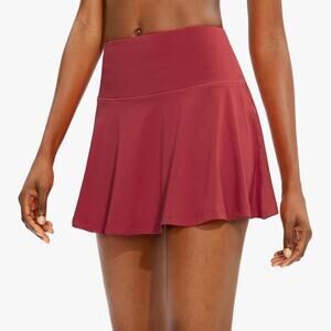 SANTINY Pleated Tennis Skirt 4 Pockets High Waisted Athletic skort